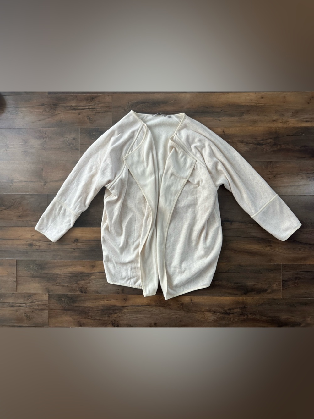 Athleta Cream Open Front Cardigan Cozy Soft Minimalist Athleisure M